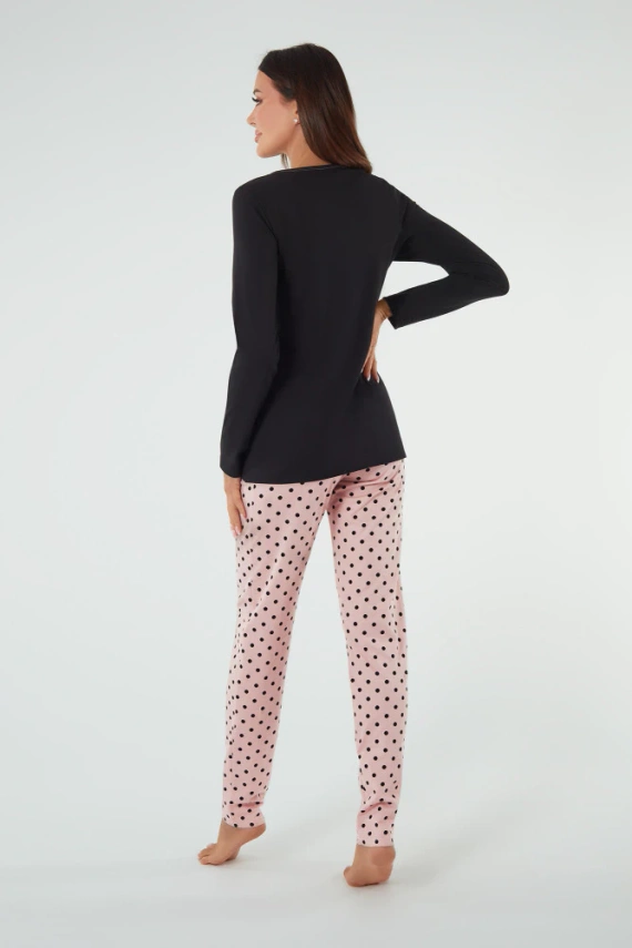 Buscato Pijama señora manga larga, pantalón largo Moda Italiana