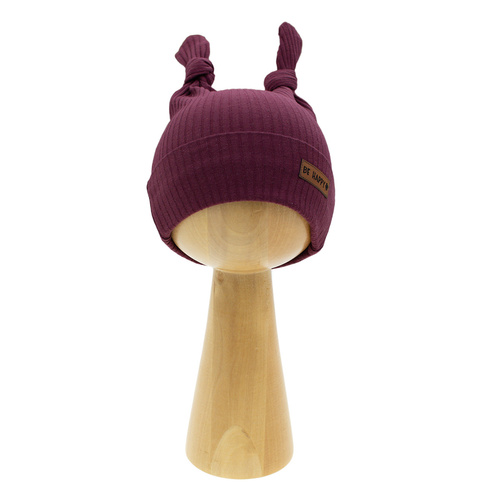 217054 Gorra de algodón Alisa Nicol - burdeos con nudos