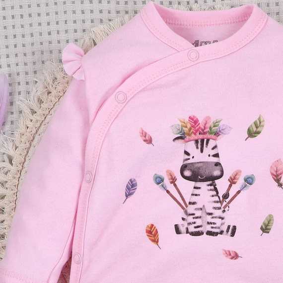 ABN-5539 Pijama para bebé Nini Happy Animals de algodón orgánico - 100% de seguridad, cierres sin níquel, producción polaca