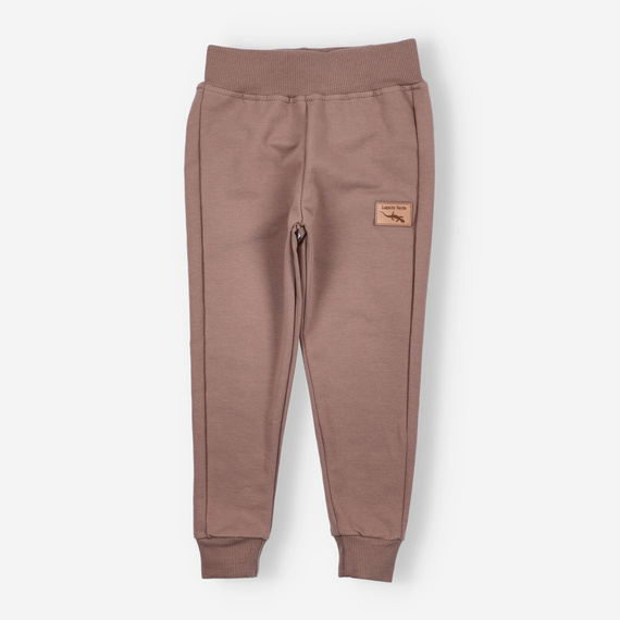 KAR-0040/CAM Pantalón de chándal Lagarto Verde camel para niño - cómodo, algodón, producción polaca