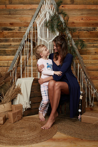 Song Ladies Albornoz manga 3/4 Moda Italiana - azul marino