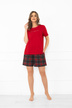 Pantalón corto de pijama para mujer - rojo