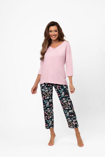 Pijama señora algodón Marisal - 3/4 blusa, 7/8 pantalón Moda Italiana