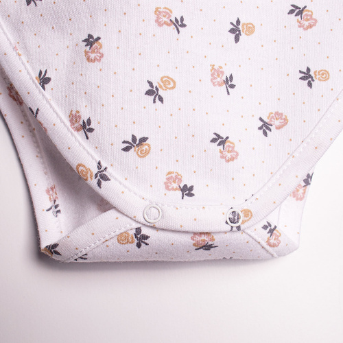 Body de algodón para niña con manga corta y diseño floral – Nicol, 220094