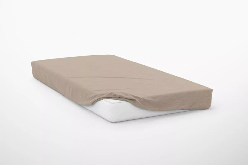 Sábana ajustable de microsatén Poly Detexpol lisa y práctica taupe