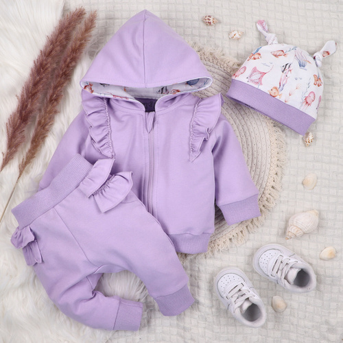 ABN-5485 Pantalón de chándal Underwater World Nini - algodón orgánico, morado, para bebés