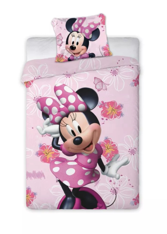 Ropa de cama de algodón rosa Minnie Mouse Faro -100% algodón, juego Disney