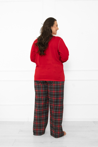 Pijama de mujer Italian Fashion en rojo - algodón, manga larga y pantalón, a cuadros