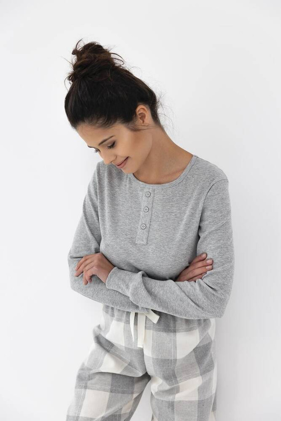 Sensis Vesper Pijama de mujer - gris-crema