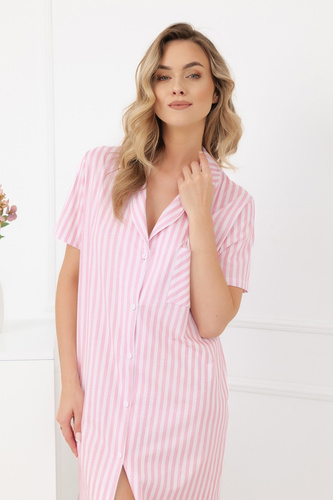 Camisón mujer Genna Italian Fashion 100% algodón rayas manga corta