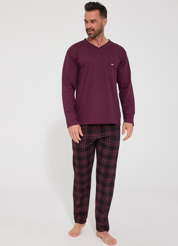 Pijama para hombre Cornette 122/334 Russell 100% algodón manga larga escote en V