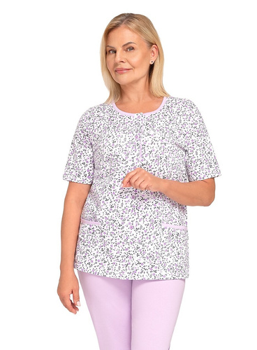 Pijama Kasia I 265 Martel morado - pijama de mujer de algodón con camisa abotonada