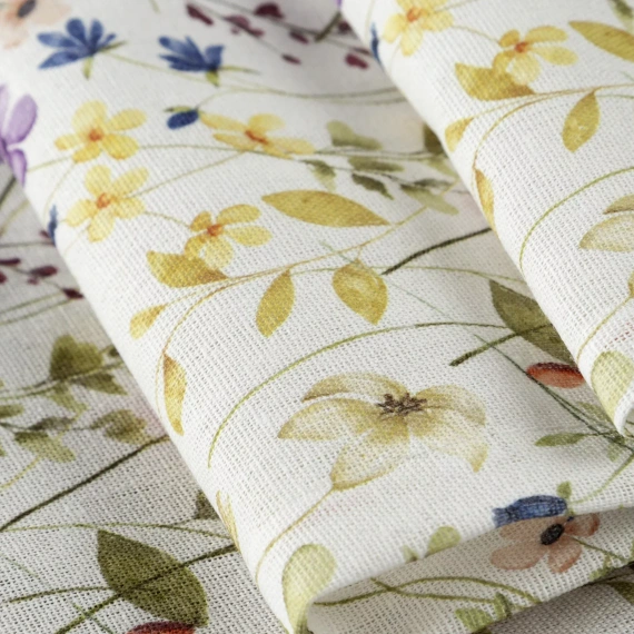 Mantel ANNA Eurofirany antimanchas blanco-lila flores