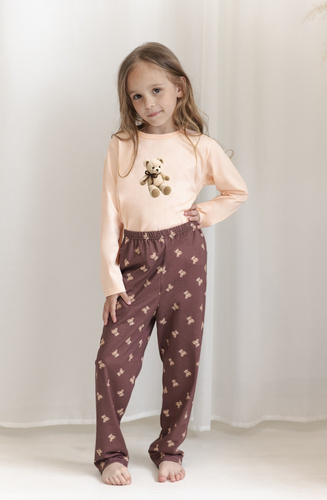 Taro Lumi 3648 Pijama Niña 100% Algodón Manga Larga y Pantalón Estampado