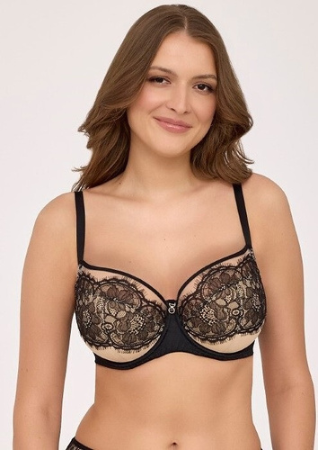 Ava 2229 negro - sujetador semiacolchado de encaje, con aros, negro