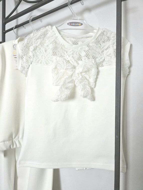 Blusa niña Eliza Bambarillo encaje lazo elegante