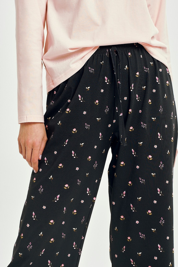 Pijama de mujer Taro Irene 3457 rosa - manga larga, pantalón 3/4, algodón