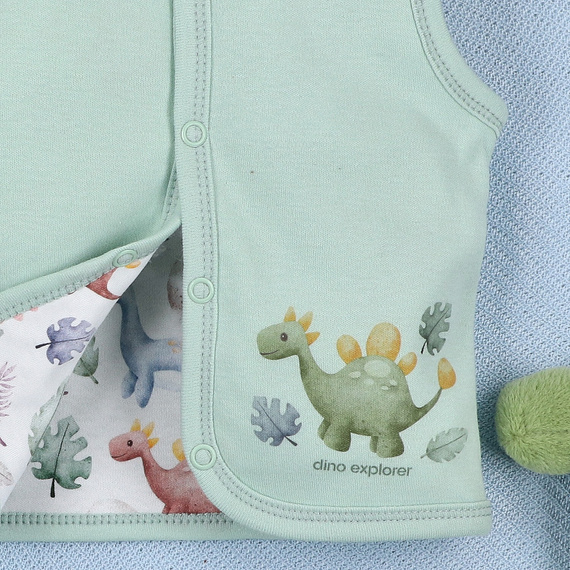 ABN-5575 Dino Explorer Chaleco Nini - algodón orgánico, cierre cómodo