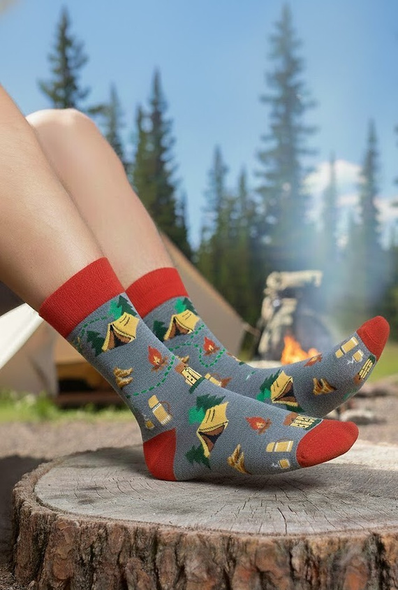 0125.053 Trekking - calcetines de hombre Milena con estampado de colores, Melange