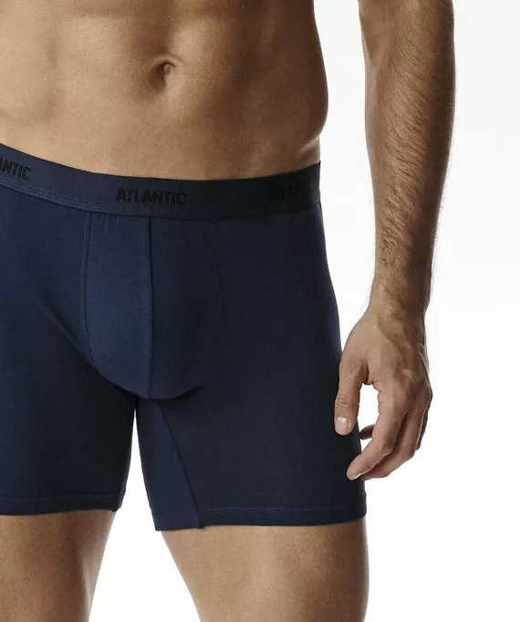 Bóxers para hombre Atlantic 3MH-0177 A3 pack de 3 marrón-índigo-khaki, algodón, pierna larga