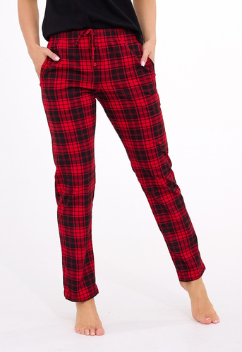 690/45 Pantalón de pijama Cornette rojo - algodón, bolsillos, comodidad y estilo