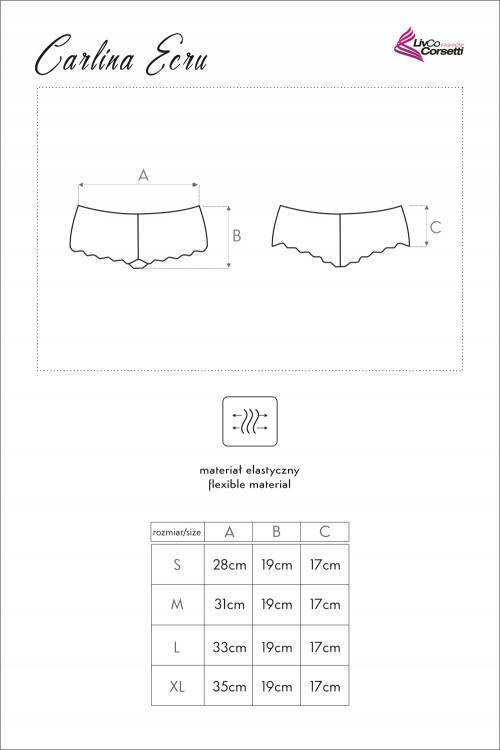 Carlina Ecru LC 6072 Pantalones cortos encaje mujer LivCo Corsetti Moda ecru
