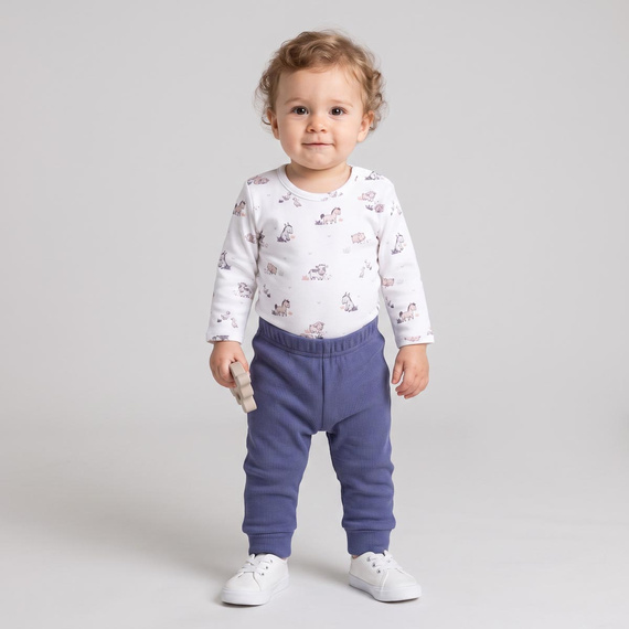 228020 Nicol FARMA Pantalones para bebé azul con rayas elásticos