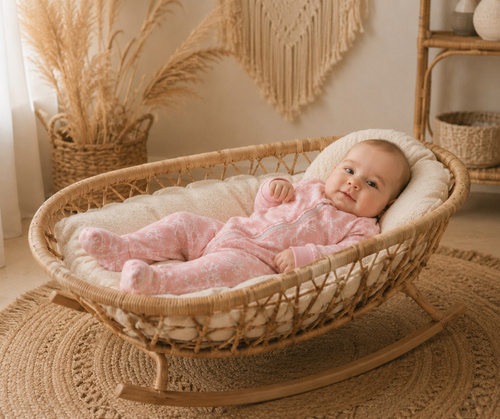 Pijama enterizo para bebé Mamatti PS16341 rosa de algodón con cremallera