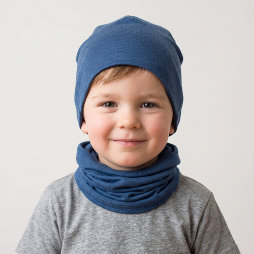 229135 Nicol Cuello infantil 100% Merino color azul marino