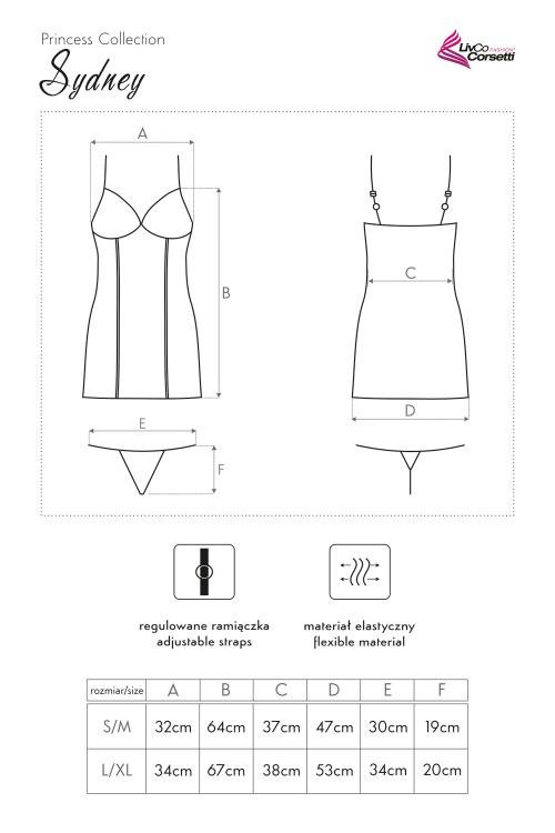 Sydney LC 90291 Conjunto, chemise y tanga LivCo Corsetti Fashion
