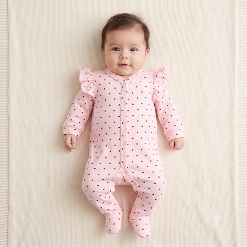 Pijama para bebé Nicol Tosia 225031 100% algodón rosa con corazones