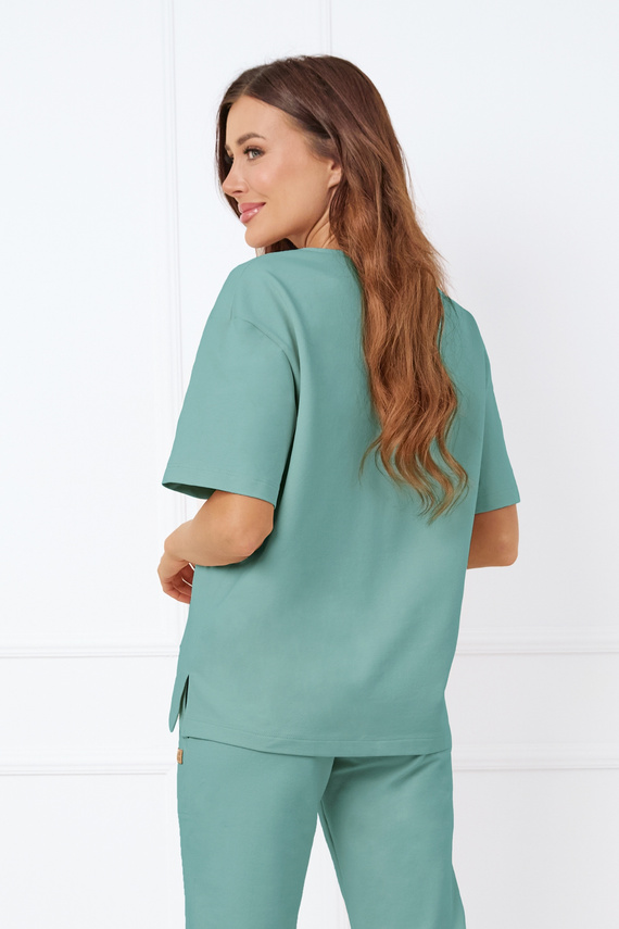 Caro Blusa manga corta Moda Italiana - salvia