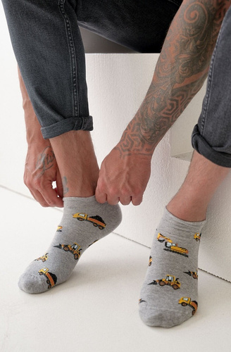 1108-048 Camiones y excavadoras Pies de los hombres Milena - Calidad polaca - melange