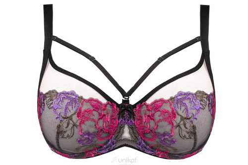 Sujetador Estella Soft - suave, negro con bordados, elegante y cómodo