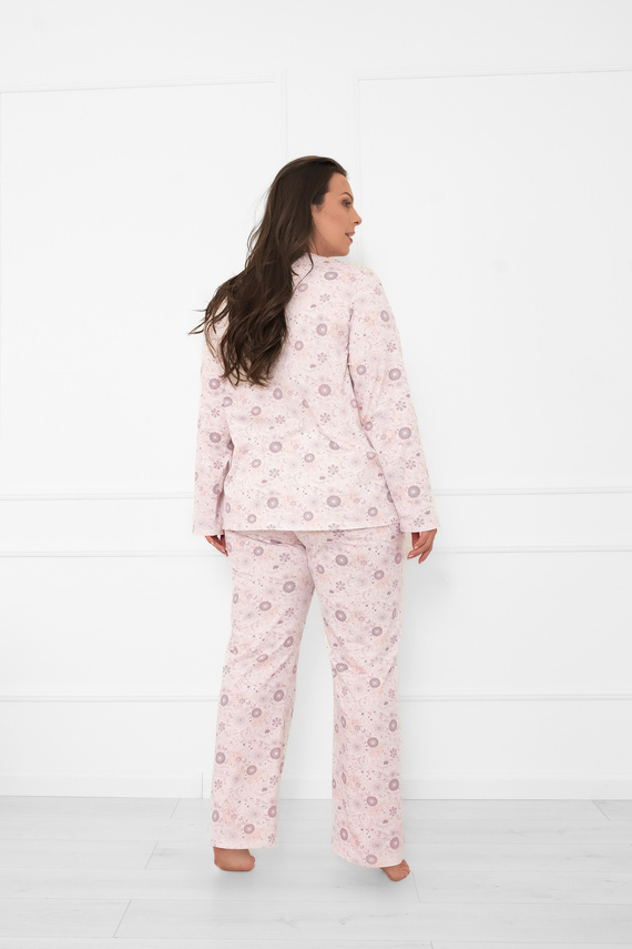 Pijama de mujer Satui - algodón, manga larga y pantalón, estampado floral Moda Italiana