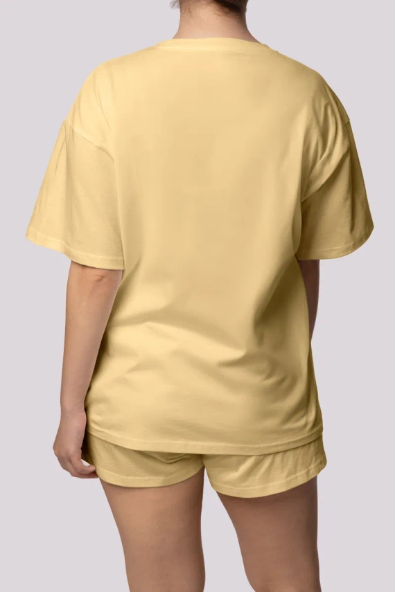 Pijama de mujer de manga corta Bliss Mona amarillo