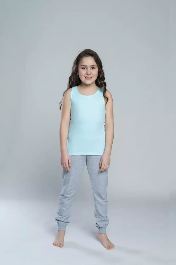 Camiseta Tola para niña, tirante ancho Moda Italiana- rosa