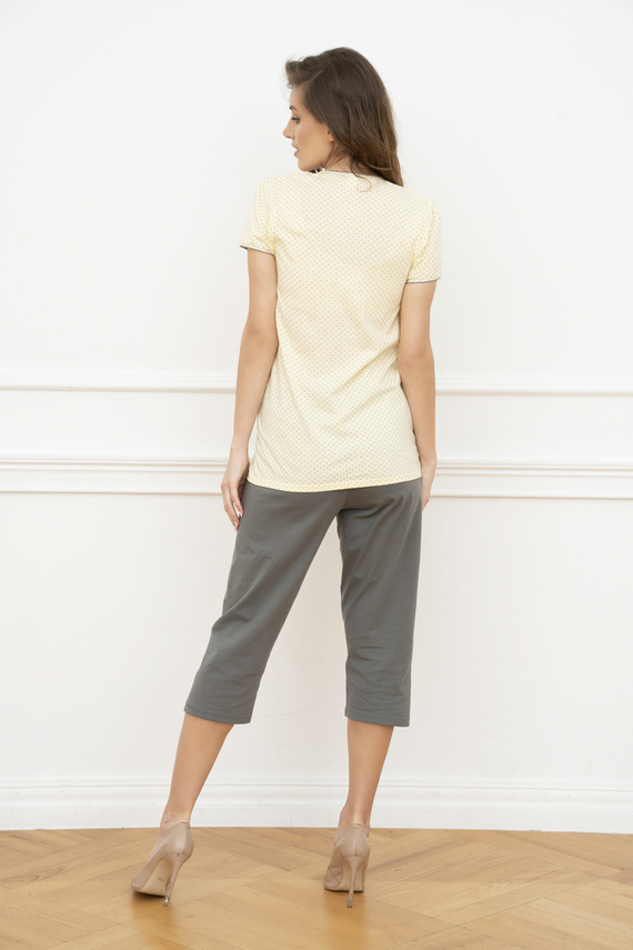 Pijama de mujer Felicita de manga corta - amarillo