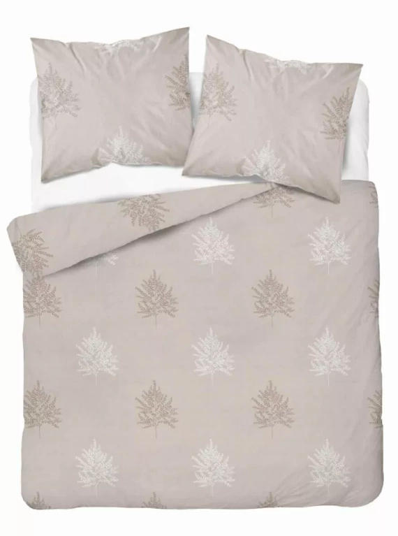 5503 A Ropa de cama de algodón beige con hojas geométricas de helecho Naturalis- Detexpol