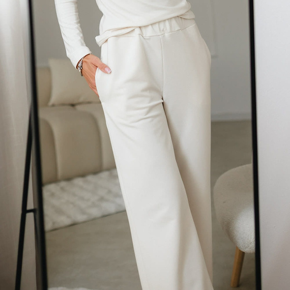 Eevi for Women Pantalones de chándal para mujer color crudo - Sueltos, algodón + modal, cómodos