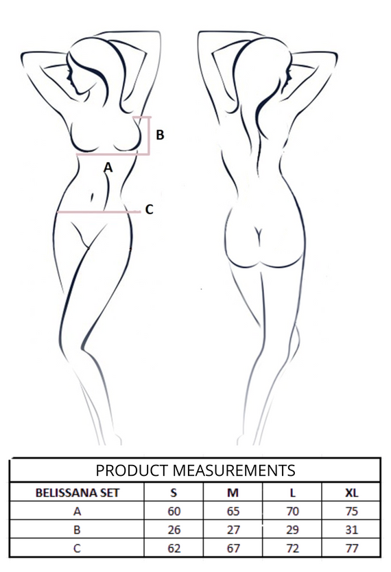 Belissana Set Azul Pasión azul - elegante conjunto de lencería para mujer