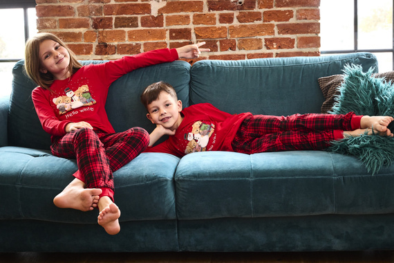 593/171 966/171 Pijama de invierno Cornette para niño - Navidad, rojo, algodón