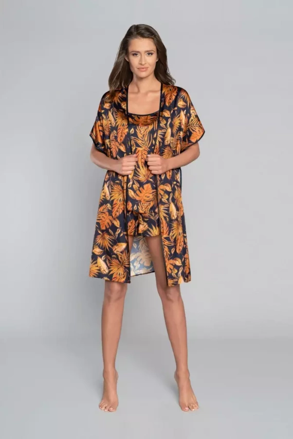 Albornoz de señora Monstera Fashion- estampado italiano