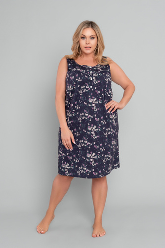 Camisón y chemise de lactancia Evita, tirantes anchos Moda Italiana - estampado