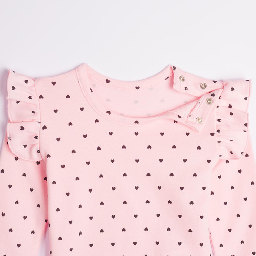 Body para bebé Nicol Tosia 225097 100% algodón rosa con volantes