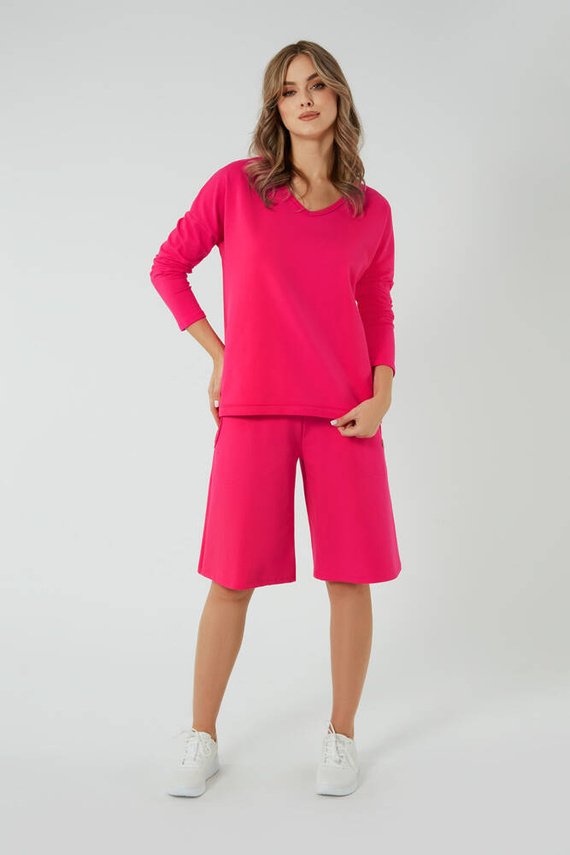 Madri 1/2 culottes short mujer Moda Italiana - fucsia