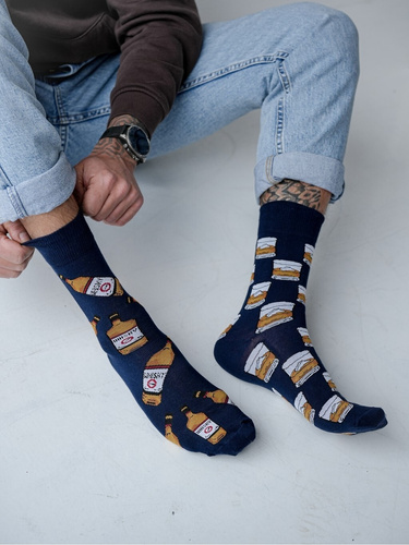 Calcetines de algodón para hombre Whisky Milena 0125-074 azul marino- inigualables, diseño de autor, ajuste perfecto, comodidad de primera para el día a día