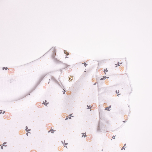 Body para niña Nicol 220097 – 100% algodón, manga larga, estampado floral