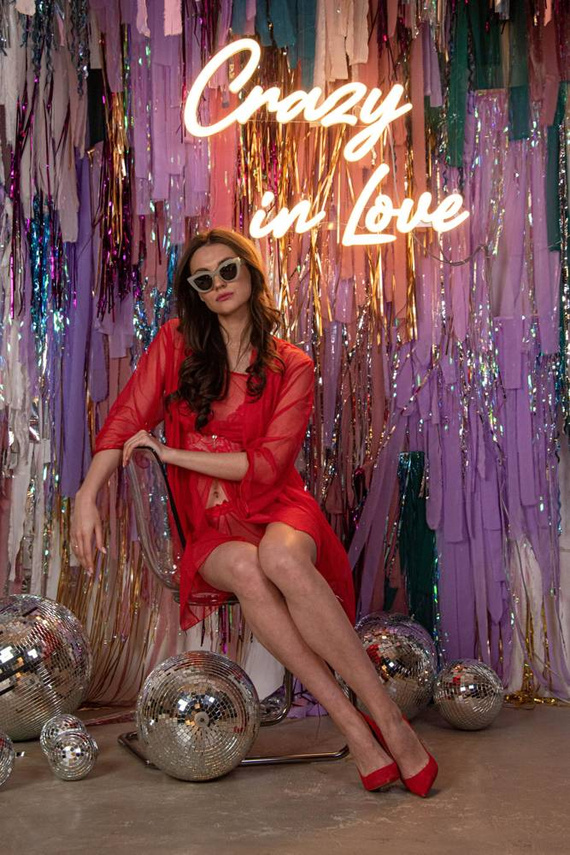 634 Camisón Florence sin tirantes + tanga Forex - rojo