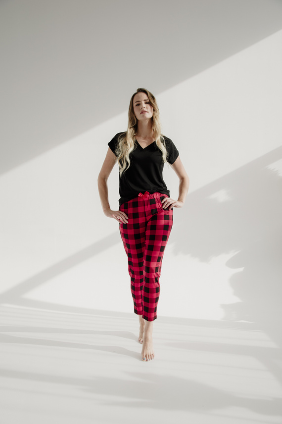 360 Checkered Forex Pijama Pants - rojo